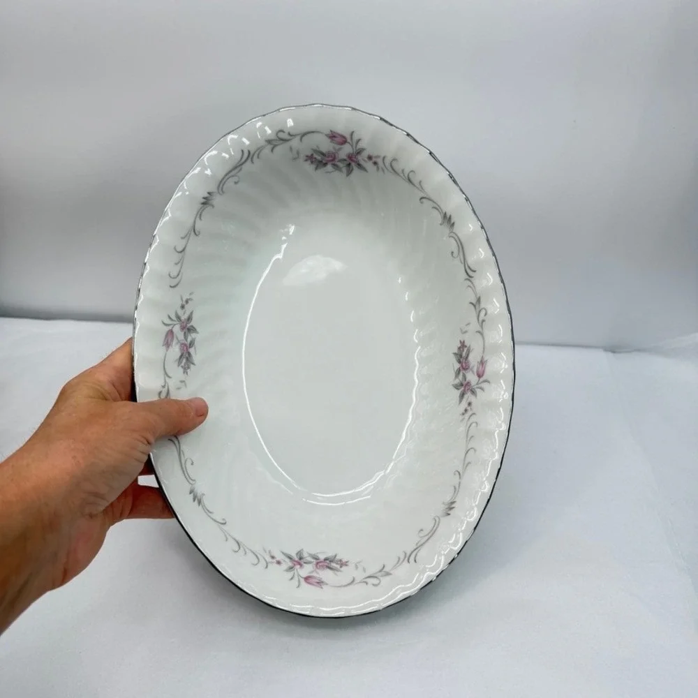 Gold Standard Vegetable Dish Baker Floral Porcelain Serving Bowl C-8 Japan OS